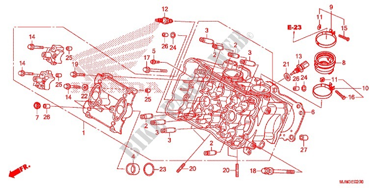TAMPA CABECA MOTOR (FRENTE) para Honda VFR 800 F 2014