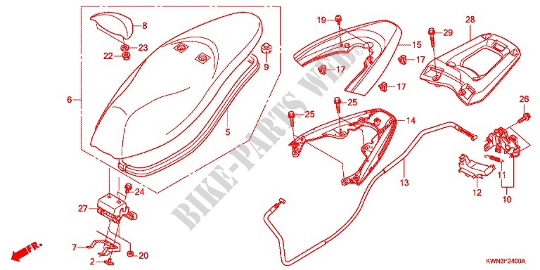 ASSENTO SIMPLES(2) para Honda PCX 125 2012