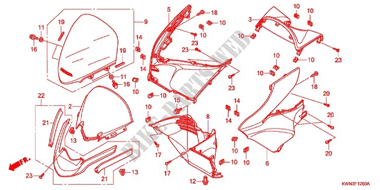 TAMPA FRENTE/FILTRO AR para Honda PCX 125 SPECIAL EDITION 2017