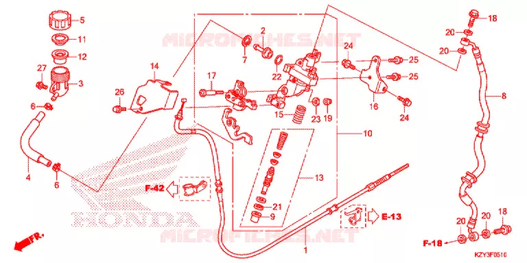 BOMBA PRINCIPAL TRAVOES/ TUBO FLEXIVEL TRAVAOES Honda SCOOTER 150 PCX 2012  WW150C