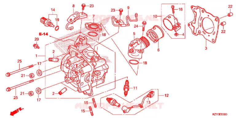 CILINDRO/CABECA MOTOR Honda SCOOTER 150 PCX 2012  WW150C