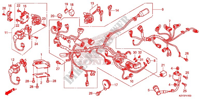 CABLAGEM/BATERIA para Honda PCX 150 2012