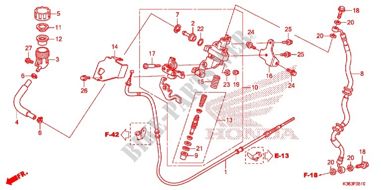 BOMBA PRINCIPAL TRAVOES/ TUBO FLEXIVEL TRAVAOES para Honda PCX 150 2015 2016