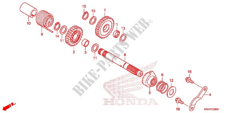 EIXO PEDAL ARRANQUE para Honda XL 125 L Electric start + Kick start 2015