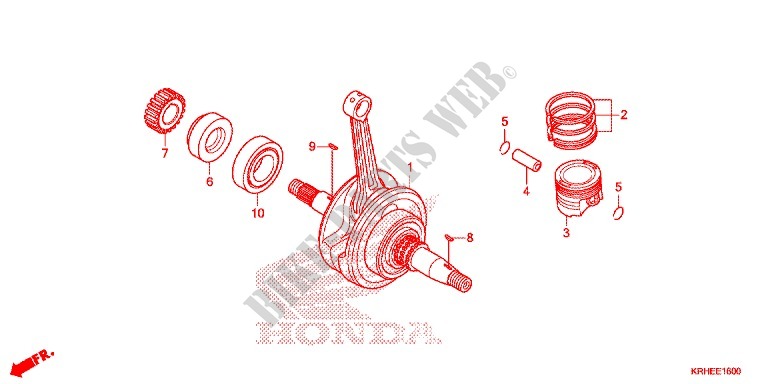 CAMBOTA/PISTAO para Honda XR 125 L ARRANQUE ELÉCTRICO 3LA 2013