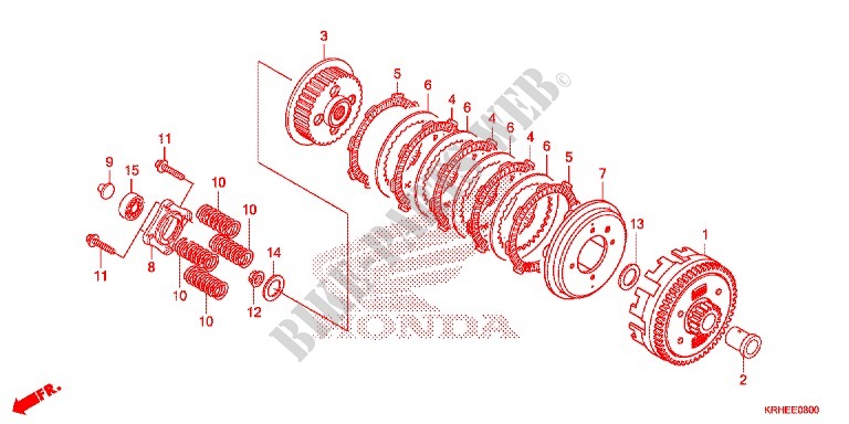 EMBRAIAGEM para Honda XR 125 L ARRANQUE ELÉCTRICO 3LA 2013