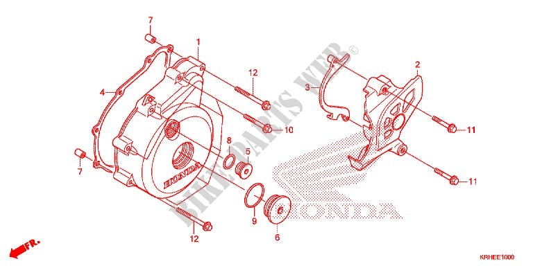 TAMPA CARTER ESQUERDA/ GERADOR(2) para Honda XR 125 L ARRANQUE ELÉCTRICO 2012