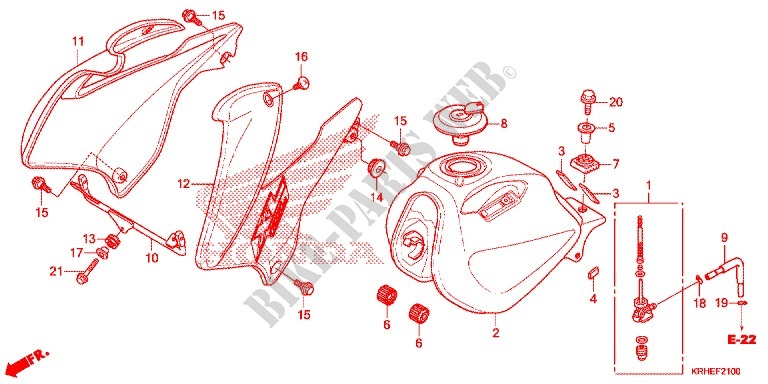 DEPOSITO COMBUSTIVEL para Honda XR 125 L Electric start + Kick start 2012