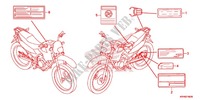 ETIQUETA CUIDADO (XR125LEK/LK) para Honda XR 125 L Electric start + Kick start 2012