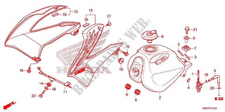 DEPOSITO COMBUSTIVEL para Honda XR 125 L ARRANQUE ELECTRICO 2015