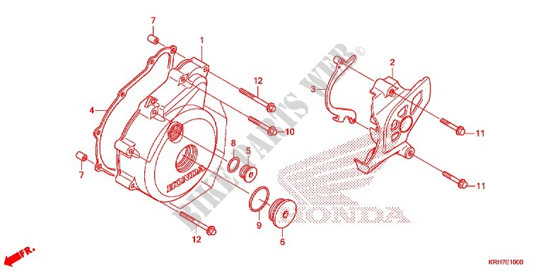 TAMPA CARTER ESQUERDA/ GERADOR(2) para Honda XR 125 L Electric start + Kick start 2015