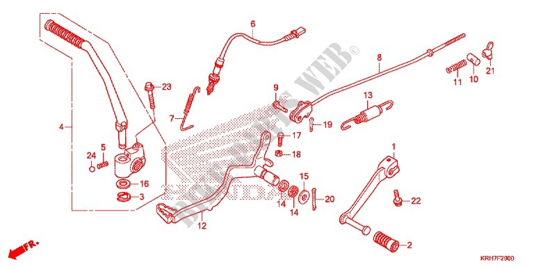 DESCANCO CENTRAL/PEDAL TRAVAOES para Honda XR 125 L Electric start + Kick start 2014