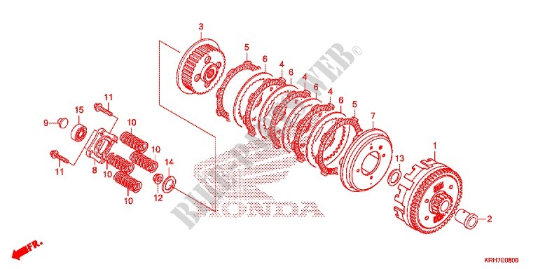 EMBRAIAGEM para Honda XR 125 L Electric start + Kick start 2014