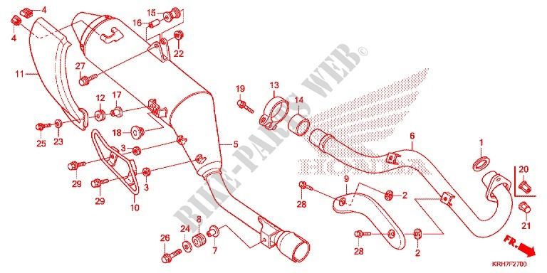 SILENCIADOR ESCAPE(2) para Honda XR 125 L Electric start + Kick start 2014