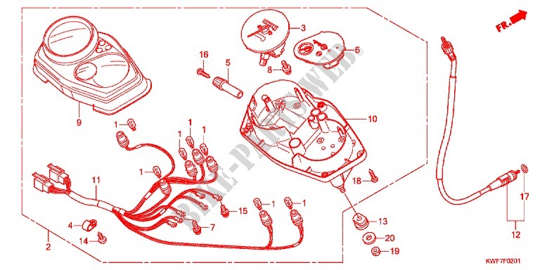 INSTRUMENTOS COMBINADOS (CBF125MB/D) para Honda CBF125 2013