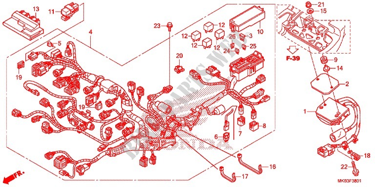 CABLAGEM para Honda CBR 1000 RR SP ABS TRICOLOR 2015