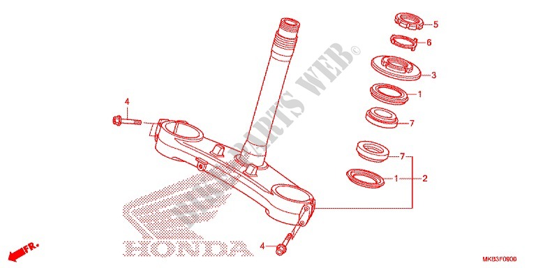 COLUNA DIRECCAO/PONTE SUPERIOR para Honda CBR 1000 RR SP ABS TRICOLOR 2015