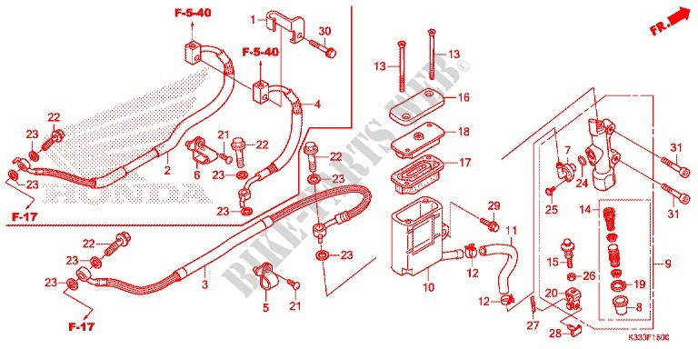 BOMBA PRINCIPAL TRASEIRA CILINDRO para Honda CBR 250 R 2015