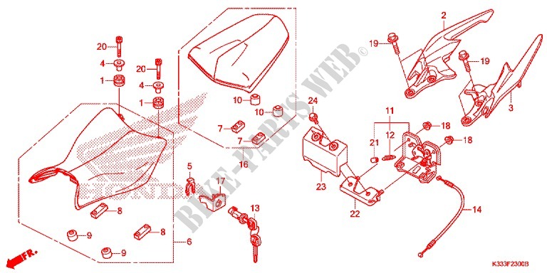 ASSENTO SIMPLES(2) para Honda CBR 250 R 2015