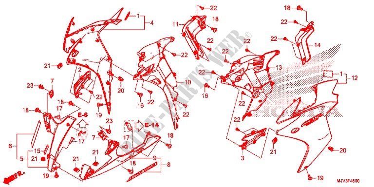 CAPO MEDIO para Honda CBR 500 R TRICOLOR 2015