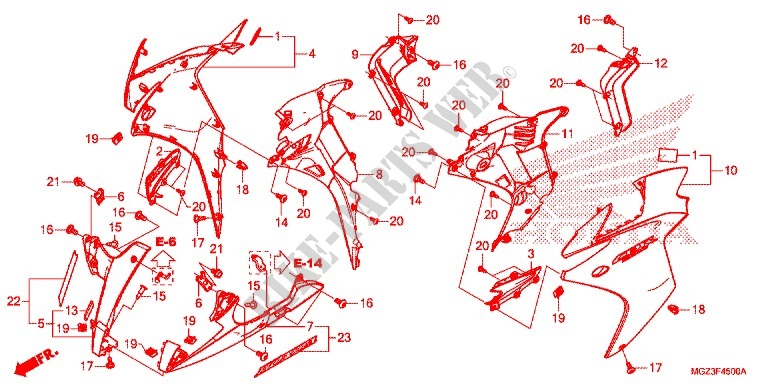 CAPO MEDIO para Honda CBR 500 R TRICOLOR 2015
