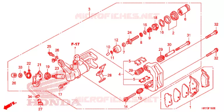 PINCA TRAVAO TRASEIRO Honda ATV 420 FOURTRAX 2015  TRX420FA5F