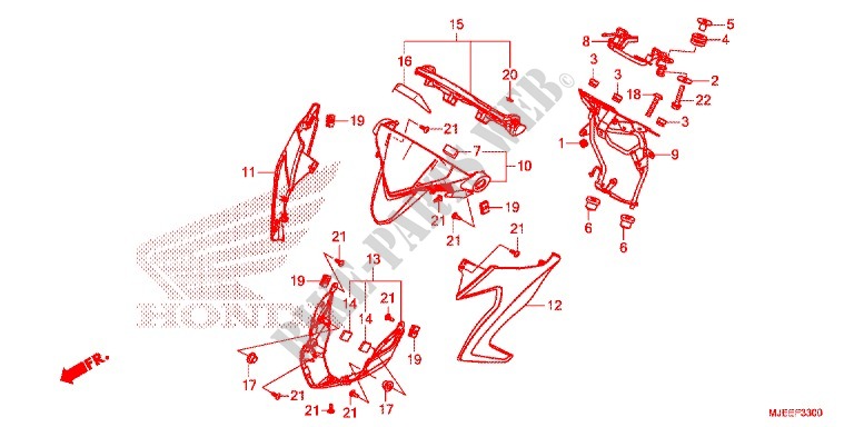 VISOR INDICADORES/WIND SCREEN para Honda CB 650 F ABS TRICOLOR 2015