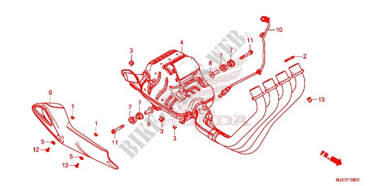 SILENCIADOR ESCAPE(2) para Honda CB 650 F ABS TRICOLOR 2014
