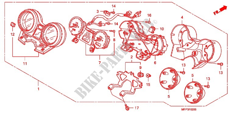 INSTRUMENTOS COMBINADOS (CB1300/CB1300A) para Honda CB 1300 SUPER FOUR 2009