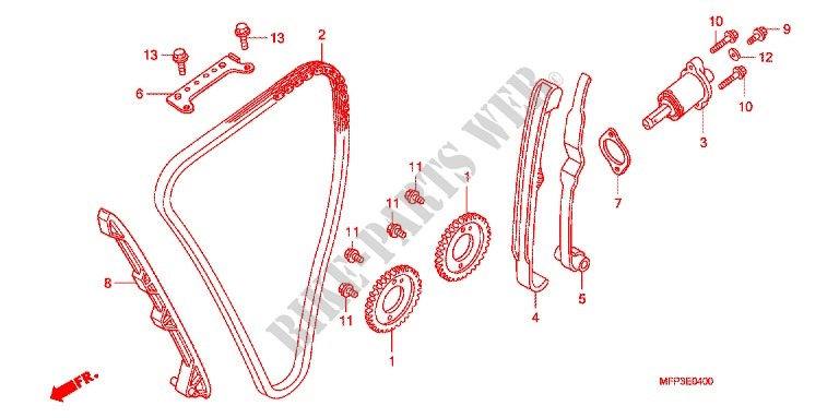 CORRENTE ARVORE CAMES/TENSOR para Honda CB 1300 SUPER FOUR 2009