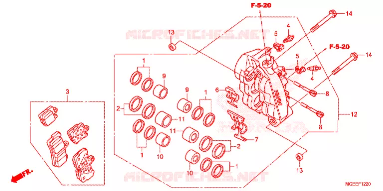 CALIBRE DO FREIO DIANTEIRO ESQ.  Honda MOTO 1200 VFR 2015  VFR1200FDF