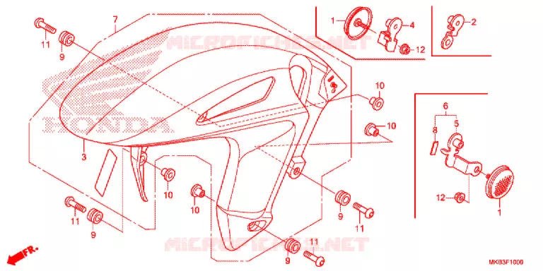 GUARDA-LAMAS FRENTE Honda MOTO 1000 CBR 2015  CBR1000SF