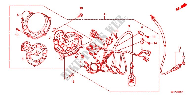 MANÓMETROS (NSC502WH/T2) para Honda VISION 50 R TRICOLOR HRC 2015