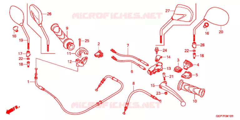 MANETE/INTERRUPTOR/CABO(1) Honda SCOOTER 50 VISION 2015  NSC50T2F