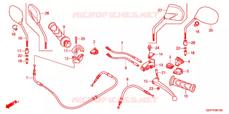 MANETE/INTERRUPTOR/CABO(1) Honda SCOOTER 50 VISION 2015  NSC50T2F