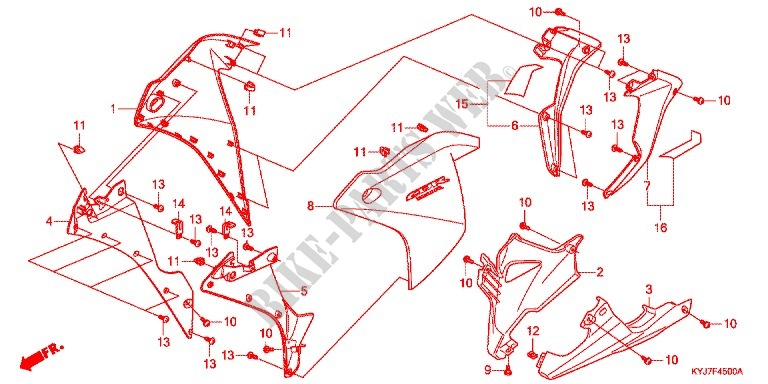 CAPO MEDIO/CARENAGEM INFERIOR para Honda CBR 250 R BLEUE 2011