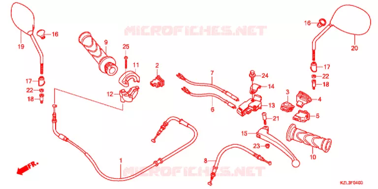 MANETE/INTERRUPTOR/CABO(1) Honda SCOOTER 110 VISION 2012  NSC110WHB