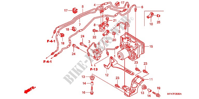 TRAVAO FR.BOMBA PRINCIPAL/MODULADOR ABS para Honda CB 1000 R ABS 2010