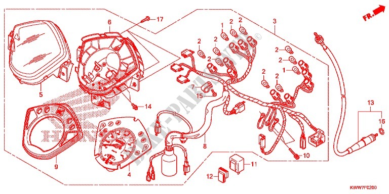 INSTRUMENTOS COMBINADOS para Honda WAVE 110 front brake disk 2012