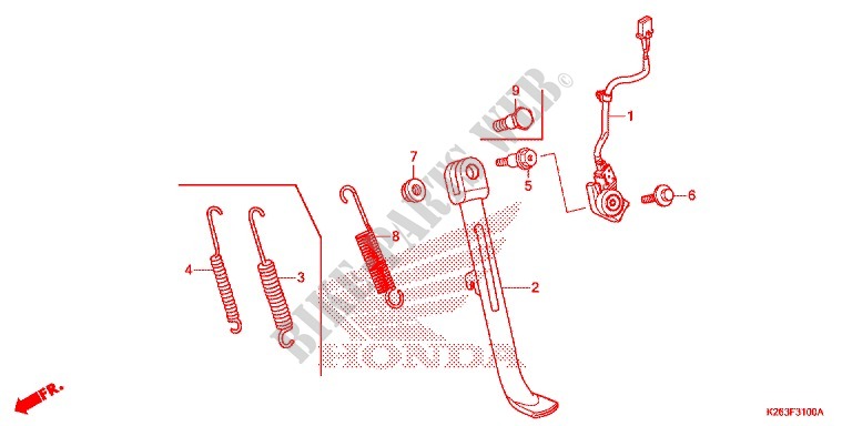 DESCANCO CENTRAL/PEDAL TRAVAOES para Honda MSX 125 2013