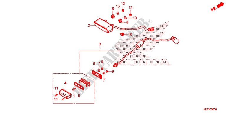 LUZ TRASEIRA(2) para Honda MSX 125 2013