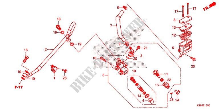BOMBA PRINCIPAL TRASEIRA CILINDRO para Honda MSX 125 2013
