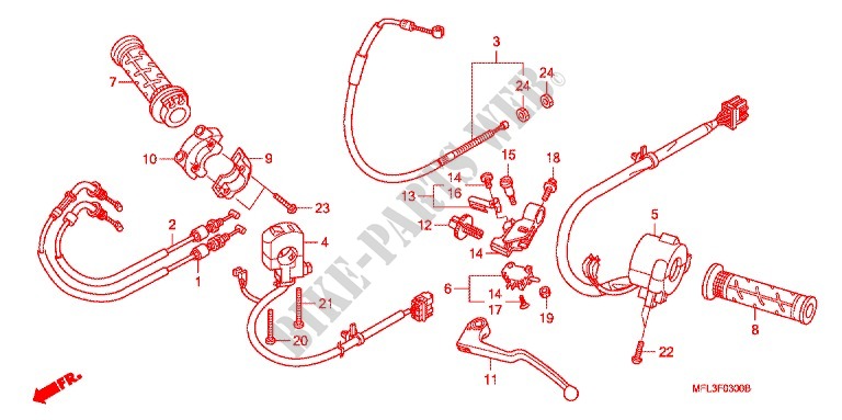 MANETE/INTERRUPTOR/CABO(1) para Honda CBR 1000 RR ABS 2009