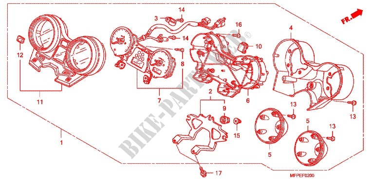 INSTRUMENTOS COMBINADOS (CB1300A) para Honda CB 1300 SUPER FOUR ABS 2010