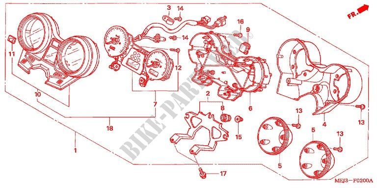 INSTRUMENTOS COMBINADOS (CB1300/A/F/F1) para Honda CB 1300 ABS 2005