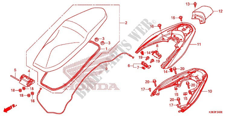 ASSENTO SIMPLES(2) para Honda PCX 150 EX 2016