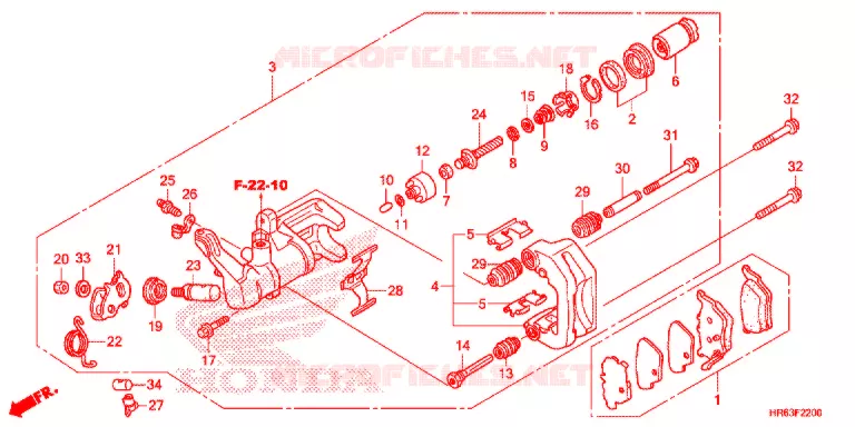 PINCA TRAVAO TRASEIRO Honda ATV 500 FOURTRAX 2016  TRX500FA5G