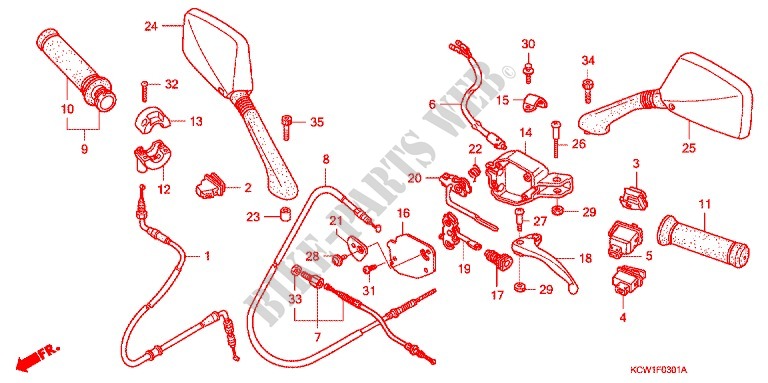 MANETE/INTERRUPTOR/CABO (CHA1253,4,5) para Honda SPACY 125 2004