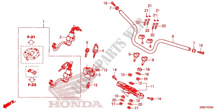PUNHO GUIADOR para Honda MSX 125 2016