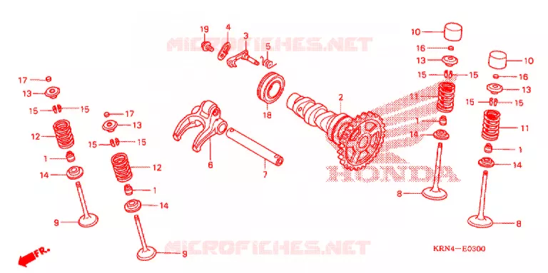 ARVORE CAMES/VALVULA Honda MOTO 250 CRF 2007  CRF250X7